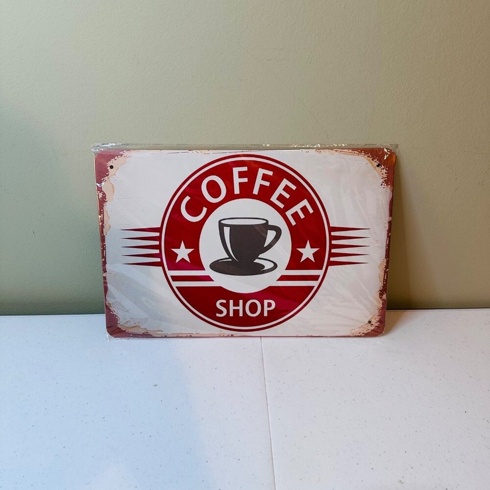 Coffee Shop Metal Sign Vintage Look Rusty Look Novelty Sign
